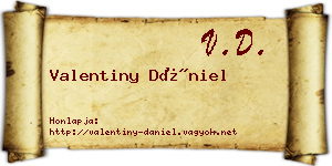 Valentiny Dániel névjegykártya